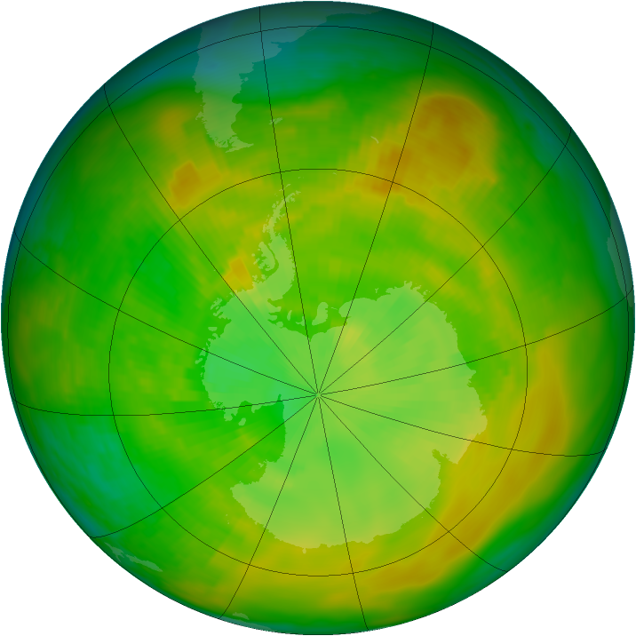 Antarctic ozone map for 11 December 1979